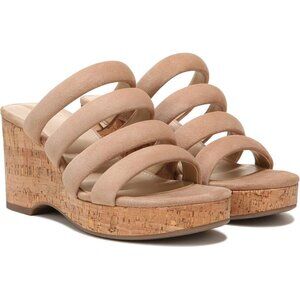 NEW SAM EDELMAN Yuki Wedge Sandals Caramel Sizes 8.5